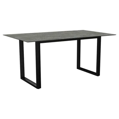 Stern Kufentisch 160x90 cm Aluminium schwarz matt mit Tischplatte Silverstar 2.0 Dekor Flint