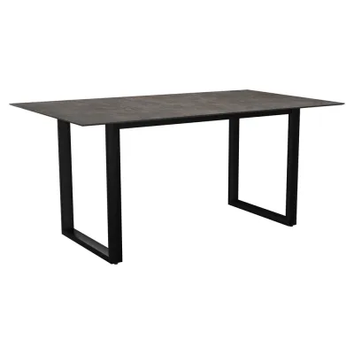 Stern Kufentisch 160x90 cm Aluminium schwarz matt mit Tischplatte Silverstar 2.0 Dekor Stone