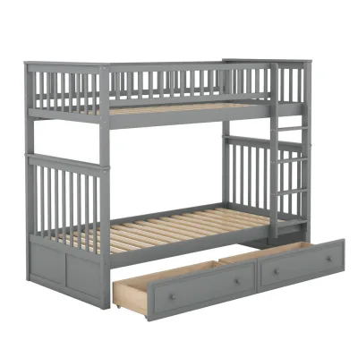 Stilvora Etagenbett Grau 90x200 cm