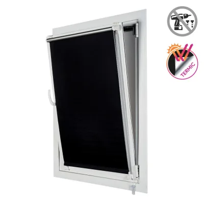 Storesdeco Verdunkelungsrollo Schwarz 60x180 cm