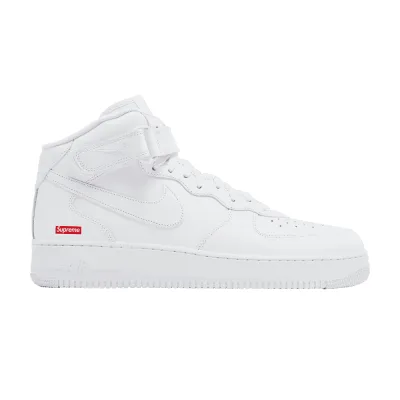 Supreme x Nike Air Force 1 Mid Box Logo - Triple White