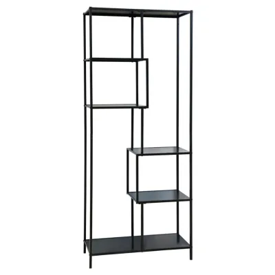 Svita Metallregal Schwarz 77x185x33 cm