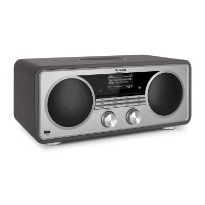 TechniSat DIGITRADIO 602, Anthrazit/Silber DAB+ Internetradio mit CD-Player (DAB+/UKW/Internet-Stereoradio mit CD-Player, Spotify Free und Wireless-Charging-Funktion)