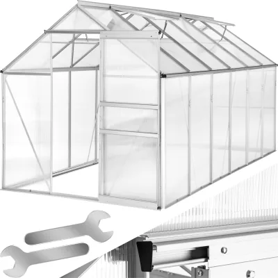 tectake® Gewächshaus aus Aluminium ohne Fundament
