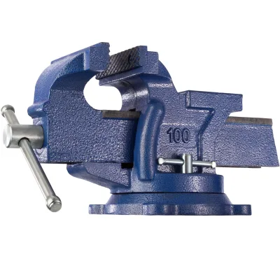 tectake Schraubstock Blau