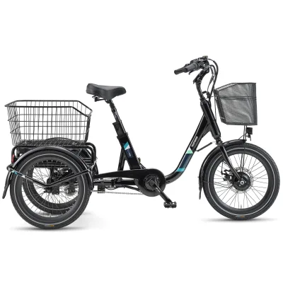 Telefunken TC550 E-Dreirad Elektrofahrrad, 3-Gang-Nabenschaltung, Fahrradkorb & Seitenschwung, 536,5Wh Akku, 20"