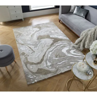 Teppich abstrakt Beige 120 x 170 cm - OUSE   Kadima Design