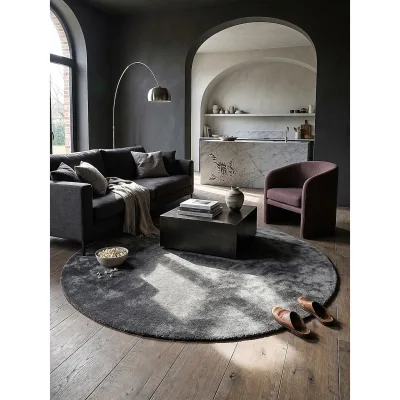 Teppich Antirutsch Anthrazit 160x160 cm - ALDAN   Kadima Design