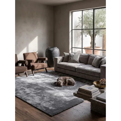 Teppich Antirutsch Anthrazit 240x240 cm - ALDAN   Kadima Design