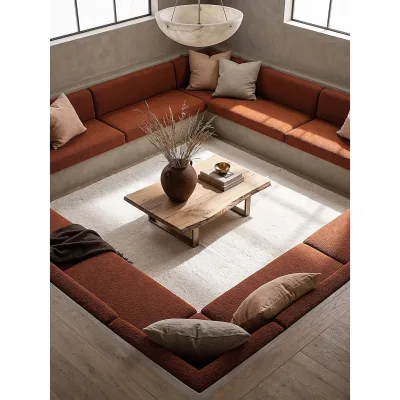 Teppich Antirutsch Creme 240x240 cm - ALDAN   Kadima Design