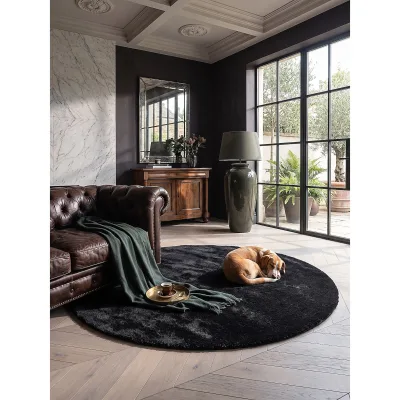 Teppich Antirutsch Schwarz 200x200 cm - ALDAN   Kadima Design