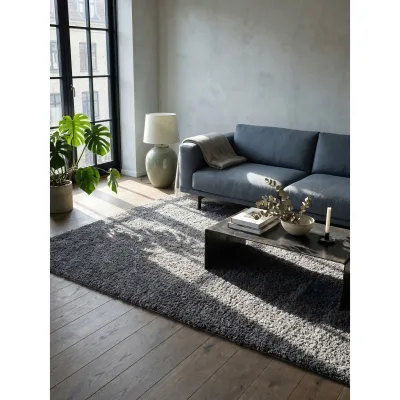 Teppich Hochflor RHEIN in Grau, einfarbig, 160 x 230 cm