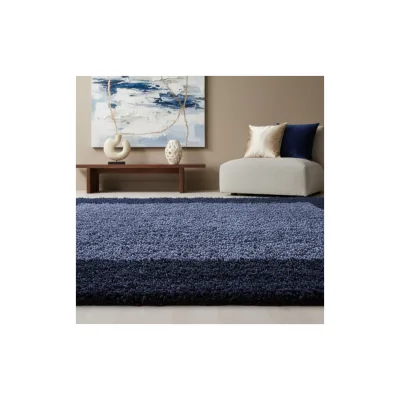 Teppich Hochflor RHEIN in Marineblau, mit Bordüre, 300 x 400 cm