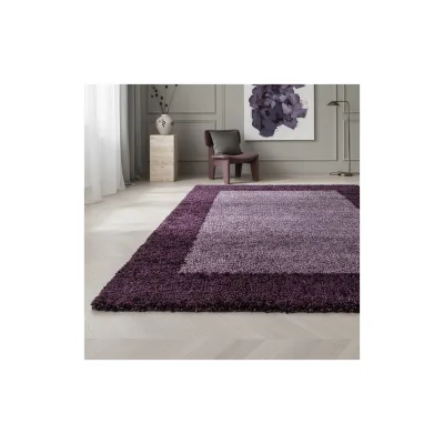 Teppich Hochflor RHEIN in Violett, mit Bordüre, 240 x 340 cm