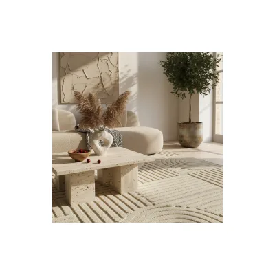 Teppich Hochflor RIGI in Beige, im Skandi-Boho-Stil, 280 x 370 cm