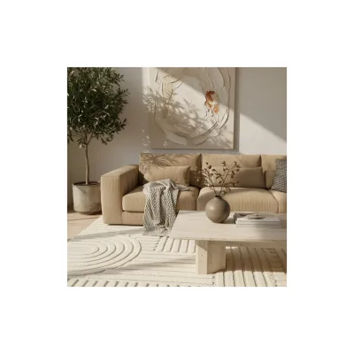 Teppich Hochflor RIGI in Creme, im Skandi-Boho-Stil, 240 x 340 cm