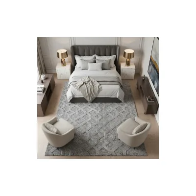 Teppich Hochflor TALFER in Grau, geometrisch, 240 x 340 cm