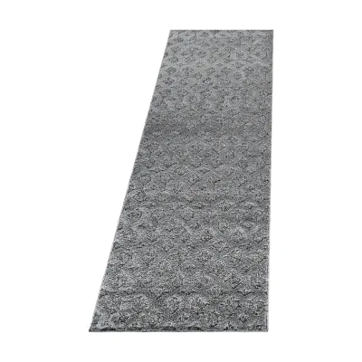 Teppich Hochflor TALFER in Grau, geometrisch, 80 x 250 cm