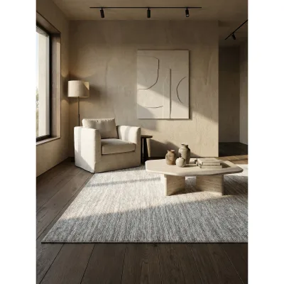 Teppich Kurzflor AMMER in Creme, einfarbig, 160 x 230 cm