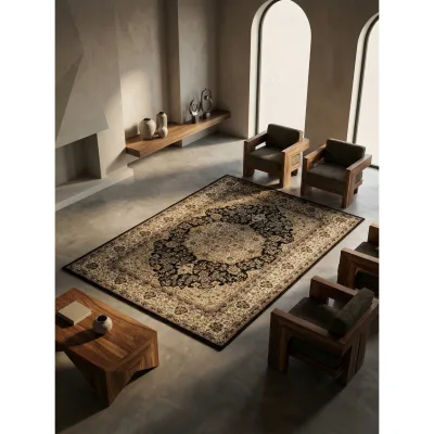 Teppich Kurzflor GEISLER in Schwarz, orientalisch, aus Polypropylen, 200 x 290 cm