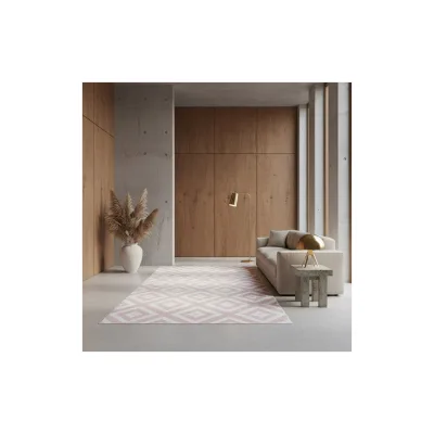 Teppich Kurzflor INN in Rosa, geometrisch, 280 x 370 cm
