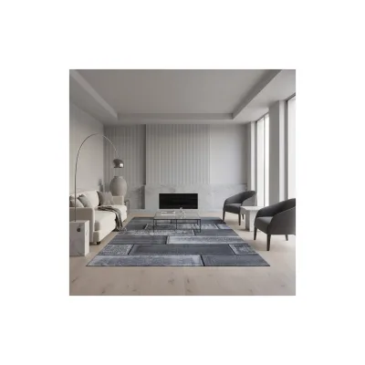 Teppich Kurzflor INN in Schwarz, in Steinoptik, 80 x 150 cm