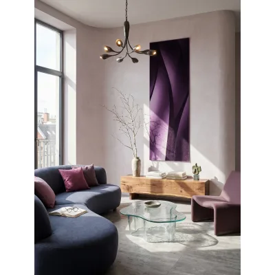 Teppich Kurzflor INN in Violett, mit Farbverlauf, 80 x 300 cm