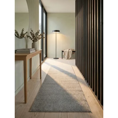 Teppich Kurzflor MAIN in Creme, einfarbig, 80 x 250 cm
