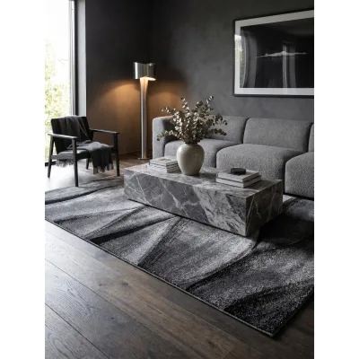 Teppich Kurzflor SOLDA in Schwarz, mit Farbverlauf, 120 x 170 cm