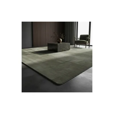 Teppich Kurzflor Waschbar ISAR in Grün, einfarbig, 80 x 250 cm