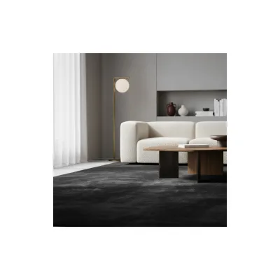 Teppich Kurzflor Waschbar ISAR in Schwarz, einfarbig, 160 x 220 cm