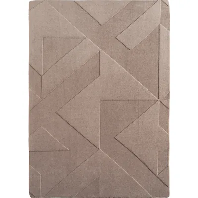 Teppich Kurzflor Waschbar LAVAREDO in Beige, geometrisch, 240 x 340 cm