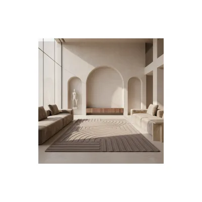 Teppich Kurzflor Waschbar LAVAREDO in Beige, im Boho-Stil, 160 x 230 cm