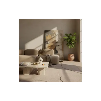 Teppich Kurzflor Waschbar LAVAREDO in Beige, im Skandi-Stil, 80 x 150 cm