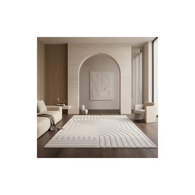 Teppich Kurzflor Waschbar LAVAREDO in Creme, im Boho-Stil, 80 x 150 cm