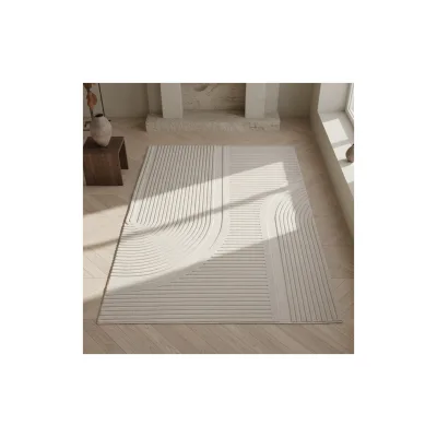 Teppich Kurzflor Waschbar LAVAREDO in Creme, im Boho-Stil, aus Microfaser, 120 x 170 cm