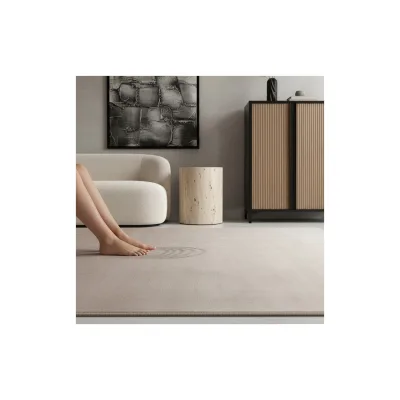 Teppich Kurzflor Waschbar LECH in Creme, einfarbig, 240 x 340 cm
