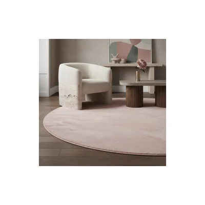 Teppich Kurzflor Waschbar LECH in Rosa, einfarbig, Ø 120 cm