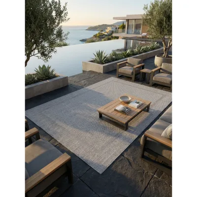 Teppich Outdoor ALSTER in Silber, einfarbig, 80 x 150 cm