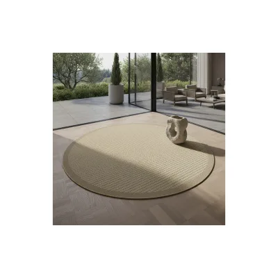Teppich Outdoor DAFNE in Beige, einfarbig, Ø 200 cm