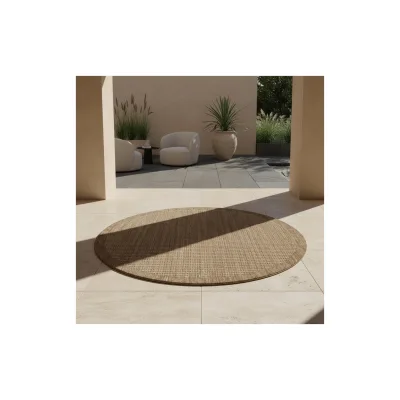 Teppich Outdoor DAFNE in Braun, einfarbig, Ø 200 cm