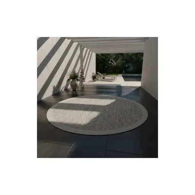 Teppich Outdoor DAFNE in Grau, einfarbig, Ø 160 cm