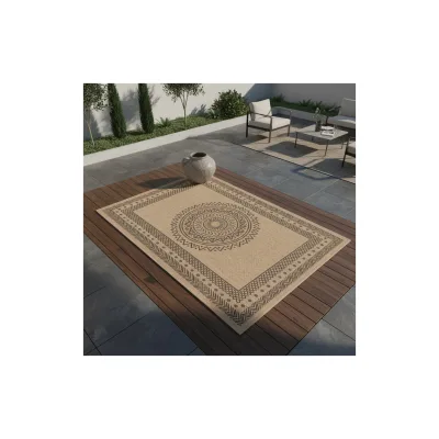 Teppich Outdoor KASBERG in Schwarz, im Vintage-Stil, aus Polypropylen, 160 x 230 cm