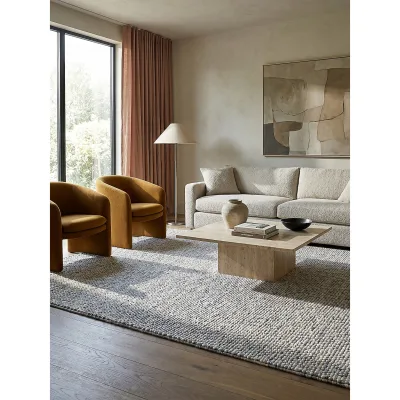Teppich Wollmischung Blau 120 x 170 cm - MEDWAY   Kadima Design