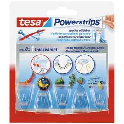 tesa® Haken Powerstrips® transparent Deco
