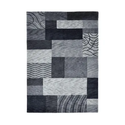 Theko Handknüpfteppich Anthrazit 60x90 cm