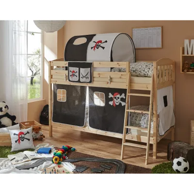 TiCAA Etagenbett Erni Country-V Kiefer Natur Motiv