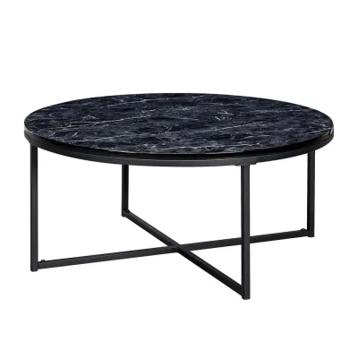 tinkaro Couchtisch Schwarz 80x36x80 cm