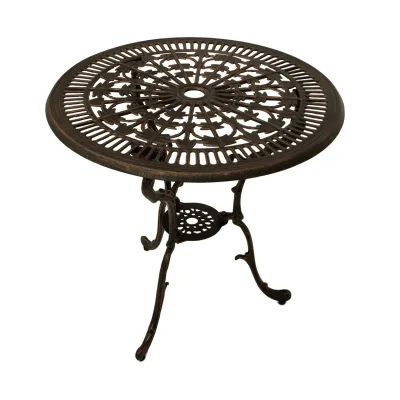 Tisch Jugendstil 70cm rund, Aluguss bronze antik