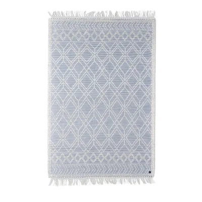 Tom Tailor Handwebteppich Colored Macrame four Pastellblau, Creme 140x200 cm